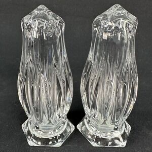 Mikasa Lead Crystal 'Icicles' 4 3/4" Stoppered Salt & Pepper Shakers, Vintage